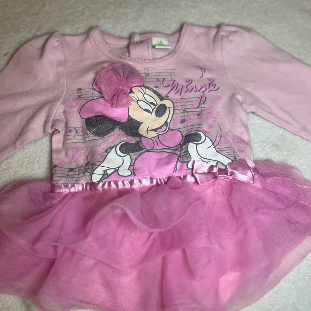 3 for $18- Disney Pink Minnie Mouse Bodysuit with Tutu, 6-12 months